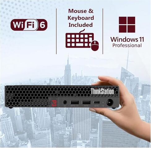 كمبيوتر مكتبي Lenovo ThinkStation P3 Tiny Workstation، Intel 14-Core i5-14500 (> i7-13700)، كمبيوتر شخصي صغير للأعمال، DisplayPort، Wi-Fi، RJ-45، كمبيوتر IST مخصص 16 جيجابايت/32 جيجابايت DDR5 RAM، 512 جيجابايت/1 تيرابايت SSD، Win 11 Pro in Kuwait