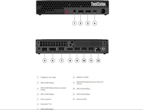 كمبيوتر مكتبي Lenovo ThinkStation P3 Tiny Workstation، Intel 14-Core i5-14500 (> i7-13700)، كمبيوتر شخصي صغير للأعمال، DisplayPort، Wi-Fi، RJ-45، كمبيوتر IST مخصص 16 جيجابايت/32 جيجابايت DDR5 RAM، 512 جيجابايت/1 تيرابايت SSD، Win 11 Pro in Kuwait