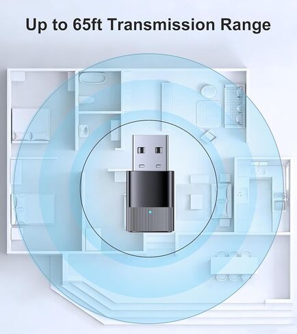 محول بلوتوث USB للكمبيوتر الشخصي، التوصيل والتشغيل لنظام التشغيل Windows 8.1/10/11، EDR&BLE، جهاز استقبال دونجل TSNAM Bluetooth 5.3 لسطح المكتب والكمبيوتر المحمول ولوحة المفاتيح والماوس وسماعات الرأس، إلخ in Kuwait