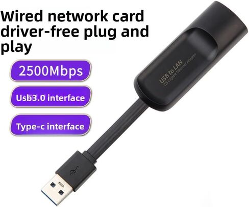 محول إيثرنت 2.5 جيجا بايت USB 3.0 إلى RJ45 2500 ميجابت في الثانية بطاقة شبكة جيجابت سلكية خارجية متوافقة مع أجهزة الكمبيوتر من النوع C (USB 3.0) in Kuwait