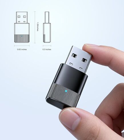 محول بلوتوث USB للكمبيوتر الشخصي، التوصيل والتشغيل لنظام التشغيل Windows 8.1/10/11، EDR&BLE، جهاز استقبال دونجل TSNAM Bluetooth 5.3 لسطح المكتب والكمبيوتر المحمول ولوحة المفاتيح والماوس وسماعات الرأس، إلخ in Kuwait