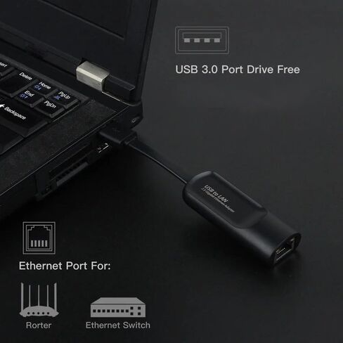 محول إيثرنت 2.5 جيجا بايت USB 3.0 إلى RJ45 2500 ميجابت في الثانية بطاقة شبكة جيجابت سلكية خارجية متوافقة مع أجهزة الكمبيوتر من النوع C (USB 3.0) in Kuwait