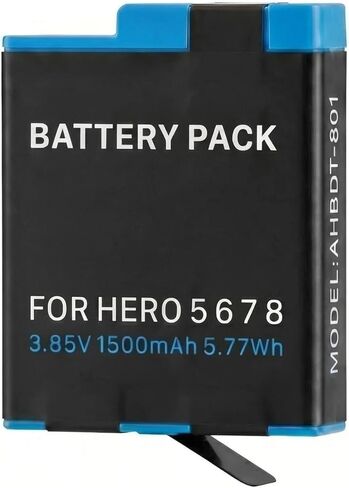 1500mAh Rechargeable Battery Replacement Li-ion for GoPro Hero 5 6 7 8 Black Sport Camera, 1 Pack in Kuwait