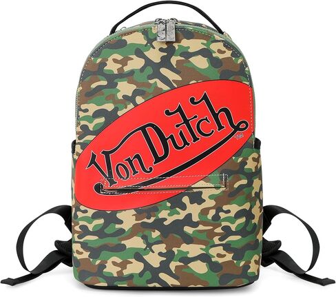 Von Dutch Large Backpack – Stylish Multi?Purpose Backpack with Front Zip Pocket, Adjustable Straps, and Durable Design (Cheetah Print) in Saudi Arabia