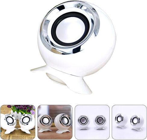 DOITOOL Mini USB Computer Speaker 2.0 Channel Compact Portable Loudspeaker for Desktop Laptop White Stylish Home Audio in Kuwait