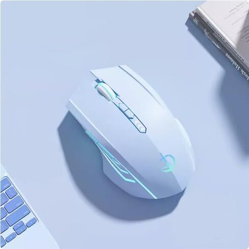 holy sword M800 Dual - Mode Gaming Mouse | Wired Charging / 2.4G Wireless/Bluetooth | 3200 DPI | RGB Lighting (Pink) in Kuwait