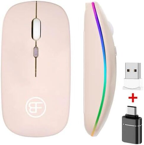 ماوس لاسلكي قابل لإعادة الشحن RGB ماوس كمبيوتر لاسلكي ماوس ألعاب مريح بإضاءة خلفية LED لأجهزة الكمبيوتر المحمول in Kuwait