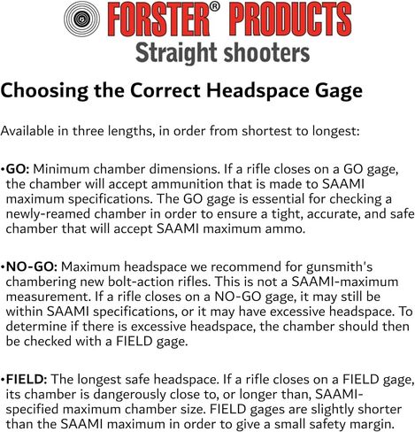 Forster Products 30-06 GO, NO-GO, & Field Headspace Gauge Set, 25-06, 6.5-06, 270 Winchester, 30-06, 8mm-06, 338-06, & 35 Whelen, SAAMI Dimensioned, Rimless, Hardened Steel, Precision Ground in Kuwait
