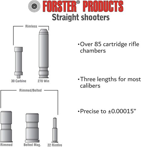 Forster Products 30-06 GO, NO-GO, & Field Headspace Gauge Set, 25-06, 6.5-06, 270 Winchester, 30-06, 8mm-06, 338-06, & 35 Whelen, SAAMI Dimensioned, Rimless, Hardened Steel, Precision Ground in Kuwait