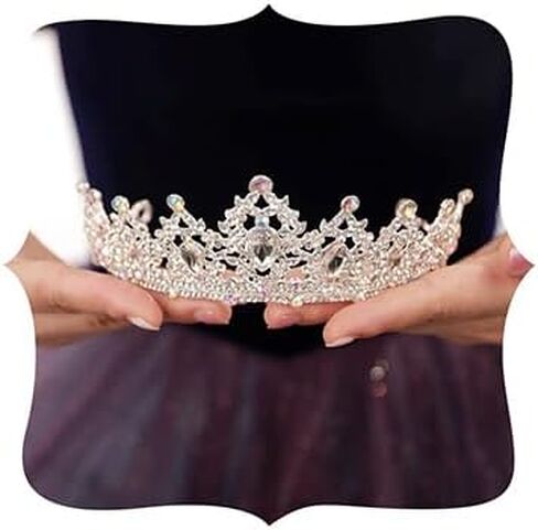 JWICOS Crystal Tiaras and Crowns for Women and Girls - Wedding, Birthday, Prom and Christmas Hair Accessories in Saudi Arabia