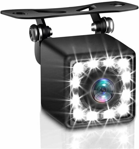 Car Backup Camera Waterproof, 170° Wide Angle Rear View Camera with 12 LED Night Vision, Universal Reversing Assist Parking Camera for Vehicle Truck SUV RV Pickup, 12-24V, RCA Cable in Kuwait