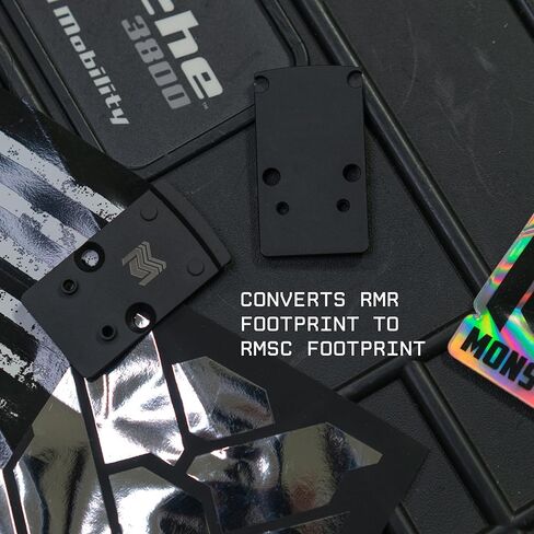 Monstrum 7075 Series RMR to RMSc Red Dot Adapter Plate | for RMR Cut Optics Ready Pistols and Slides | Compatible with RMSc and Holosun K/407k/507k/EPS/Carry Footprint Red Dots in Kuwait