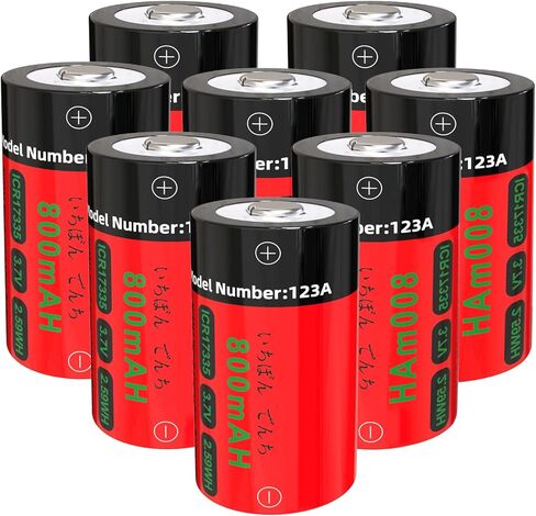 Yofraro 8-Pack 123A بطارية ICR17335 Ni-MH بطاريات قابلة للشحن لكاميرات Arlo VMS3130 VMC3030 VMK3200 VMS3330 3430 3530، نظام إنذار، مصباح يدوي in Kuwait