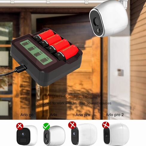 Yofraro 8-Pack 123A بطارية ICR17335 Ni-MH بطاريات قابلة للشحن لكاميرات Arlo VMS3130 VMC3030 VMK3200 VMS3330 3430 3530، نظام إنذار، مصباح يدوي in Kuwait
