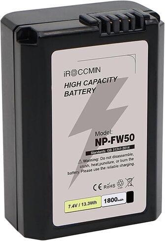 1800mAh NP-FW50 Battery for Sony SLT-A33, ZV-E10, Alpha α6000, Alpha α6100, Alpha α6300, Alpha a7 II, Alpha a7R II, Alpha a7S II, ILCE-7S, Alpha α6400, Alpha α6500 Camera in Kuwait