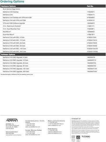 ADTRAN Adtran NetVanta 3140 RM - Router - Rack-Mountable, BlackBlue (1700341F1) (Renewed) in Kuwait