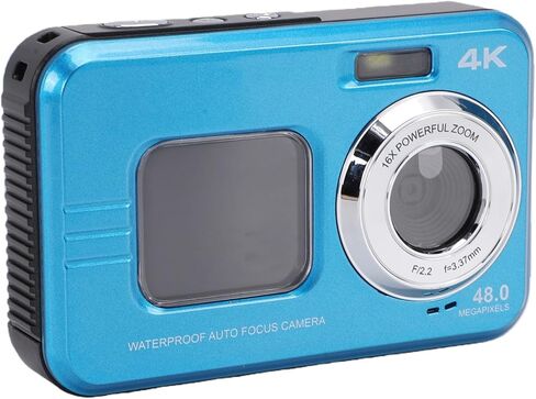 4K Water Proof Camera 48MP | Dual Screen, 3.5M Underwater, 60min Recording, Ideal for Snorkeling, Travel & Family Vacations (Black) in Kuwait