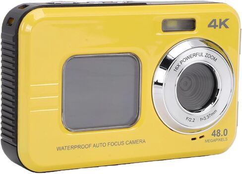 4K Water Proof Camera 48MP | Dual Screen, 3.5M Underwater, 60min Recording, Ideal for Snorkeling, Travel & Family Vacations (Black) in Kuwait