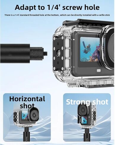 60M Water Proof Dive Case for Action 6 Camera | Professional Underwater Housing with Anti Fog Design, Magnetic Quick Release & 1/4" Screw Port Ideal for Snorkeling in Kuwait