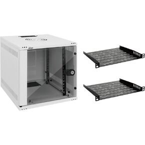 Tecmojo 6U 10 inch White Network Cabinet & 2 Pack 0.5U Rack Shelf in Kuwait