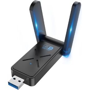 Wireless USB 3.0 WiFi Adapter for Desktop PC, AC 1300Mbps USB WiFi Dual-Band Network Adapter for PC with 2.4G/400Mbps 5G/867Mbps,Dual 5Dbi Antennas, Wireless WiFi Dongle for Windows 11/10/8.1/8/7/XP in Saudi Arabia