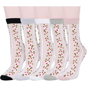 Womens Sexy Ruffle Sheer Socks Girls Cute Lace Mesh Ankle Socks Novelty Colorful Patterned Tulle Crew Socks Gifts in Saudi Arabia