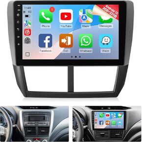 Naifay 8Core Android Car Radio for Subaru Forester Impreza WRX 2008-2012 Stereo, 9inch Touch Screen for Subaru Forester Radio with CarPlay Android Auto/Bluetooth/GPS/WiFi/FM/SWC/Camera+MIC in Kuwait