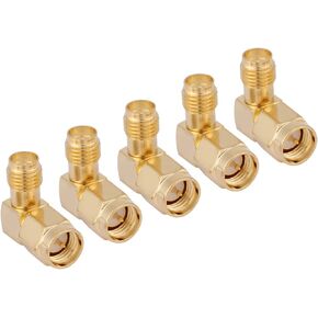 Sorandy 5 Pcs SMA Male to Female Right Angle Connector, 90 Degree RF Coaxial Adapter, Microwave Equipment Adapter for Digital Communication System in Kuwait