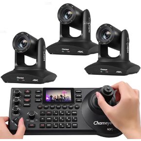 Chameye 4K PTZ Camera NDI AI Auto-Tracking, 20X Optical Zoom, NDI PTZ Controller, USB 3.0 HDMI LAN PoE, IP Live Streaming for Church Worship Education,C420TX3+E300 in Saudi Arabia