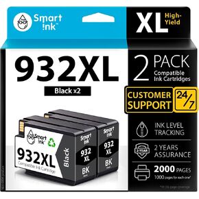 استبدال خرطوشة الحبر المتوافقة مع الحبر الذكي ل HP 932XL 932 XL (2 الأسود ، حزمة كومبو خراطيش الحبر الصباغ لاستخدامها مع طابعات OfficeJet 6600 6700 7510 7612 6100 7620 7110 in Kuwait
