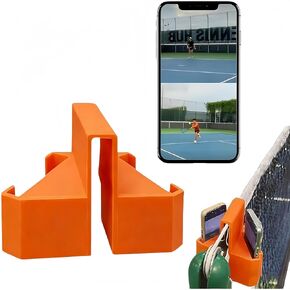 Tennis Camera Mount Racquet View Phone Mount for Tennis Net & Fence, Tennis Phone & Action Camera Holder for Match Recording and Training Analysis, Portable Net Post Clip Car Phone Holder (Orange) in Saudi Arabia