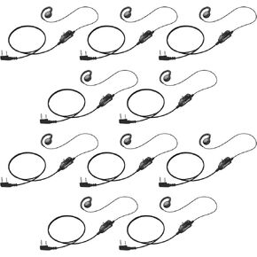 Arrowmax 10 Pack AEH3000-K2 Swivel C-Shape Style Earpiece with PTT Compatible with Kenwood 2-PIN NX-1200 NX-1300 NX-P1200 NX-P1300 NX-3320 TH-D74 TH-K20A in Kuwait