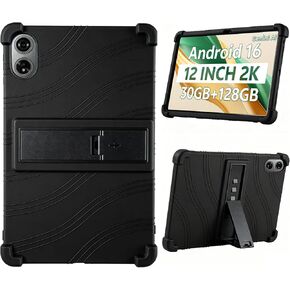 Silicone Case for SVITOO Tab 12 Inch Tablet, Android 16 Tablet 12 Inch,Soft Friendly Adjustable Stand Cover for SVITOO 12" Tablet (Black) in Saudi Arabia