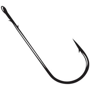 Gamakatsu 48415 High Carbon Steel Straight Shank Worm Hook with Barbs on the Shank, Black Finish in Kuwait