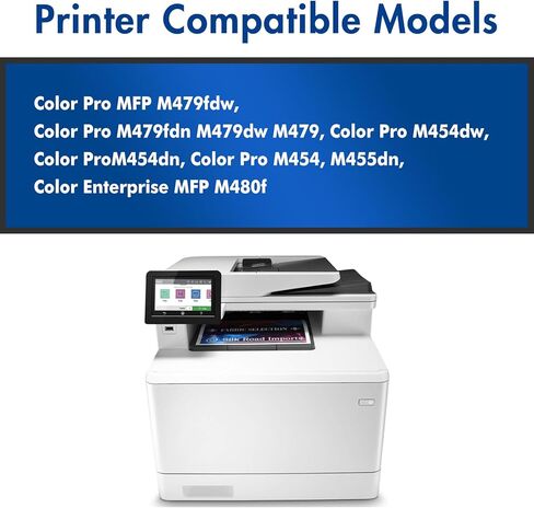414A 414X خراطيش حبر عالية الإنتاجية 4 عبوات| بديل لحبر الطابعة Color Pro MFP M479fdw M479fdn M454dw M454dn M454 M479 | أسود سماوي أصفر أرجواني (مع رقاقة) in Kuwait