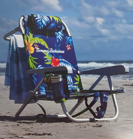 Tommy Bahama 5-Position Backpack Beach Chair with Pillow (Morning Blue) in Kuwait