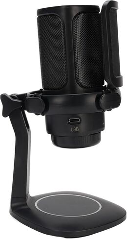 Gaming USB Microphone with RGB, Cardioid Condenser, Pop Filter & Touch Control for PC, Streaming, Podcasting, Desktop Setup in Kuwait