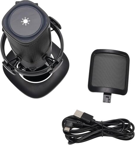 Gaming USB Microphone with RGB, Cardioid Condenser, Pop Filter & Touch Control for PC, Streaming, Podcasting, Desktop Setup in Kuwait