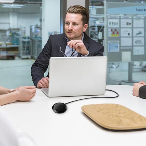 SHINEOFI Condenser Microphone for Computer Conference Calls, Round Mic for Business Meeting, Gaming, Live Streaming, Compatible with Laptop in Kuwait
