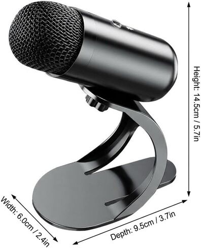 Noise Cancellation USB Mic Desktop Podcasting Mic Compact Plug and Play Podcast Microphone USB Microphone for Gaming Computer, without RBG Lights in Kuwait