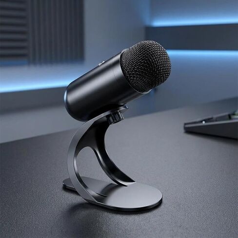Noise Cancellation USB Mic Desktop Podcasting Mic Compact Plug and Play Podcast Microphone USB Microphone for Gaming Computer, without RBG Lights in Kuwait