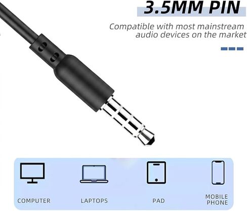 2 Pack Wired Earbuds with Microphone & Volume Control, HiFi Stereo in-Ear Headphones with Deep Bass, Noise Isolating Earphones, 3.5mm Plug Compatible with Phone, Laptop, Tablet in Kuwait