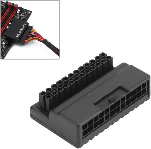 90 Degree ATX 24Pin Adapter – Lossless Transmission Right Angle ATX Power Connector with Insulating Case for Desktop PC Motherboard in Kuwait