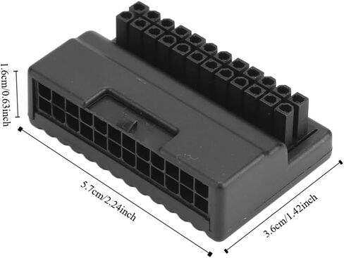 90 Degree ATX 24Pin Adapter – Lossless Transmission Right Angle ATX Power Connector with Insulating Case for Desktop PC Motherboard in Kuwait