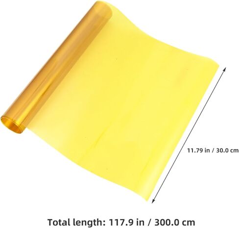 TEHAUX Sunset Atmosphere Lighting Color Film 30cm X 300cm Pet Overlay Sheet for Photography and Stage Lighting Color Correction Filter Yellow in Kuwait