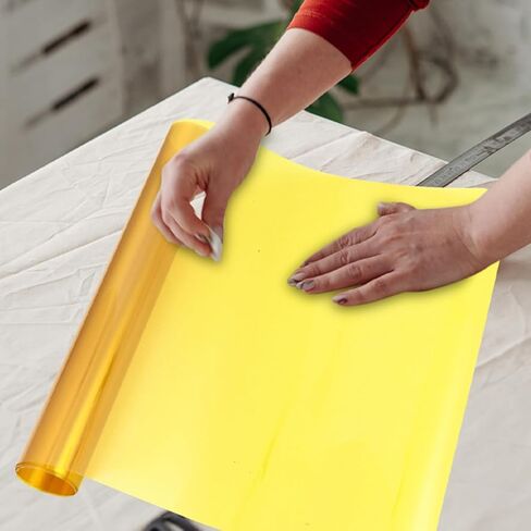 TEHAUX Sunset Atmosphere Lighting Color Film 30cm X 300cm Pet Overlay Sheet for Photography and Stage Lighting Color Correction Filter Yellow in Kuwait