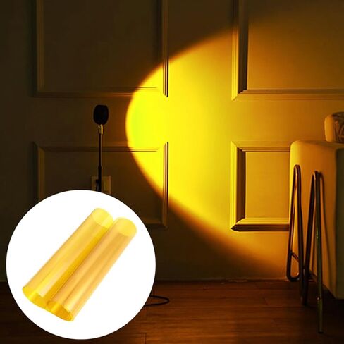 TEHAUX Sunset Atmosphere Lighting Color Film 30cm X 300cm Pet Overlay Sheet for Photography and Stage Lighting Color Correction Filter Yellow in Kuwait
