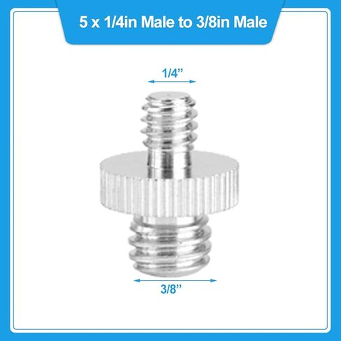 20pcs Threaded Camera Adapter Screws 1/4 Inch & 3/8 Inch Metal Converters - Precise CNC Machined, Durable Anti - Rust Connectors for Photography Accessories and Light Stand in Kuwait
