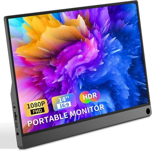 Portable Monitor 13.3 Inch 1080P USB-C HDMI Ultra Slim Travel Monitor with Protective Cover & Speakers, Plug&Play External Screen for Laptop/PC/Phone/Mac in Saudi Arabia