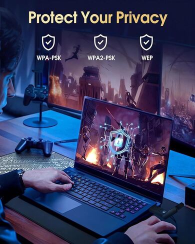 محول واي فاي USB 3.0 لاسلكي للكمبيوتر المكتبي، محول شبكة USB WiFi ثنائي النطاق بسرعة 1300 ميجا بت في الثانية للكمبيوتر الشخصي مع 2.4 جيجا/400 ميجا بت في الثانية 5 جيجا/867 ميجا بت في الثانية، هوائيات مزدوجة 5 ديسيبل، دونجل واي فاي لاسلكي لنظام التشغيل Win in Kuwait